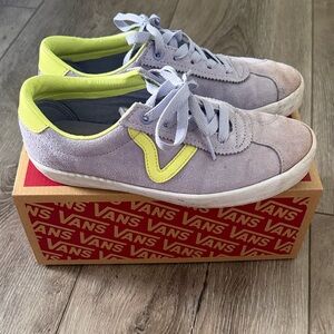 Vans Suede Sneakers in Lavender and Neon Yellow